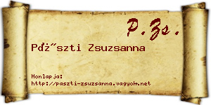 Pászti Zsuzsanna névjegykártya